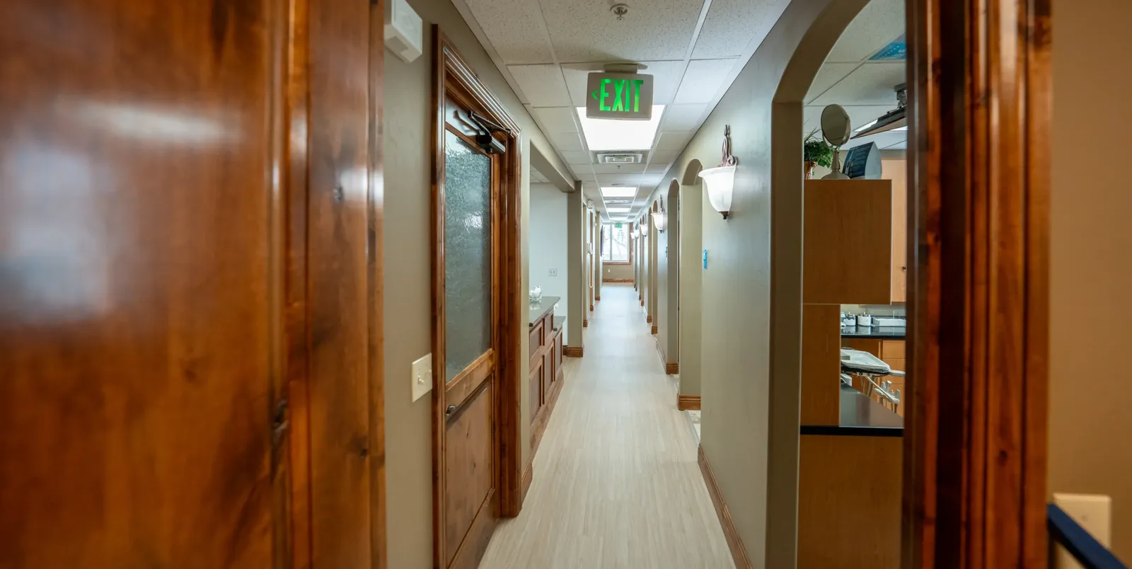 Long hallway leading to the Cottonwood Heights treatment rooms | Complete Smiles-Cottonwood Heights-Mountain View-Redwood-Utah